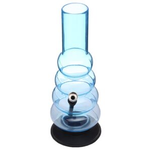 12 Inch Tall Transparent and Opaque Colors 4 Bulb Acrylic Waterpipe Bong, Hookah, ?(Transparent Sky Blue)