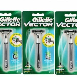 3X Gillette Vector Fits Atra Plus Razor Blade Refill Cartridge Shaver Handle