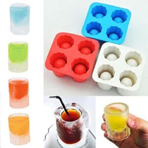 4 Cup Ice Shot Glass Shape Silicone Ice Cube Maker Freeze Mould Drink Party Ice Tray