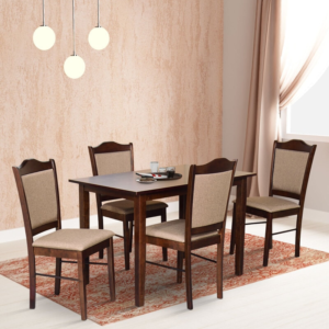4 Seater Wooden Dining Table Set In Wenge Finish