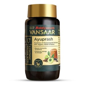Baidyanath Chyawanprash Gur (Jaggery) | No refined sugar | Energy & Immunity Booster | Goodness of Flax seeds & Raisins ? 500gm | VANSAAR