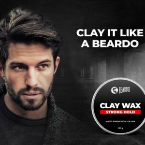 Beardo Hair Clay Wax | Strong Hold for Men (Matte Finish with Volume) 75 Gram