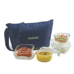 Borosil Glass Daisy Microwave Safe Office Tiffin Lunch Box