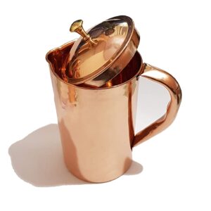 Copper Jug Pitcher,Water Storage Utensil, (1 LTR) Plain Copper Water Storage Utensil