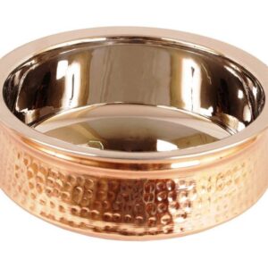 Hammered Steel Copper Serving Handi Bowl Without Lid, Serveware & Tableware, Home Restaurant, 300 ML,1pc
