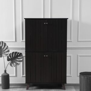 Juhani 4 Door Shoe Cabinet In Wenge Finish