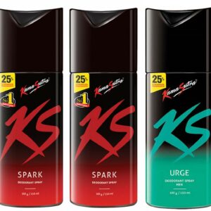 KS Kama Sutra Men Deododrant Spray Combo Offer Pack 2 Spark 1 Urge 450 ML