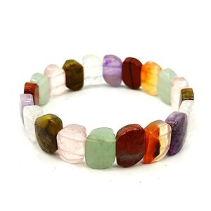 Leaf beads Bracelet for Prosperity & Progress Vastu Feng Shui Reiki Healing | Stylish Charm Crystal Bracelets for Men Women Boys and Girls (Multi Color, Jute Bag)