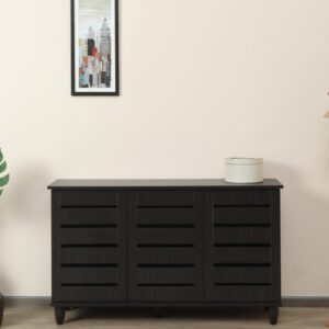 Mayoko 3 Door Shoe Rack In Wenge Finish