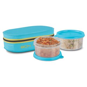 Milton New Bon Bon Lunch Box with 2 Leak-Proof containers ( Cyan )