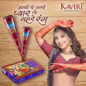 Natural Kaveri Temporary Tattoo Mehandi Herbal Henna Cones Body Art Kit
