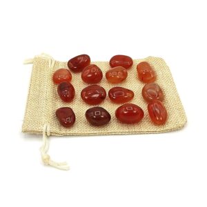 Natural Red Carnelian Pebbles Tumbled Stone - Reiki Healing Crystals