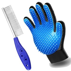 Pet Comb + Dog Comb + Dog Brush + Grooming Hand Glove + Dog Grooming Combo Set