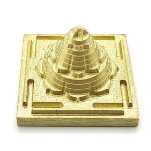 Premium Shri Mahamrityunjaya Yantra Home & Office Temple - Gold Plated with Accurate CNC Cutting for Vastu (1.5 Inches)