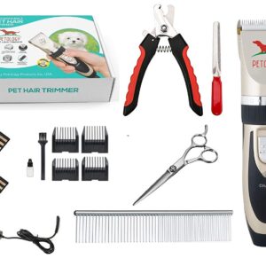 Professional Automatic Rechargeable Pet Hair Trimmer with Extra Battery for Dogs