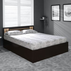 Queen Size Bed with Box Storage in Wenge Finish- HFB064