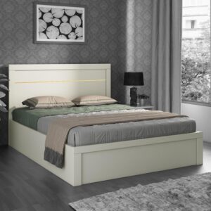 Queen Size Bed with Box Storage in White Colour