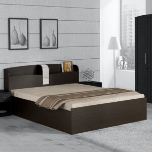 Queen Size Bed with Storage in Natural Wenge Finish