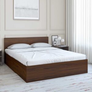 Queen Size Bed with box storage in Walnut Finish- HFB034