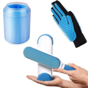 Self-Cleaning Pet de-Shedding Brush Set for Dog & Cat
