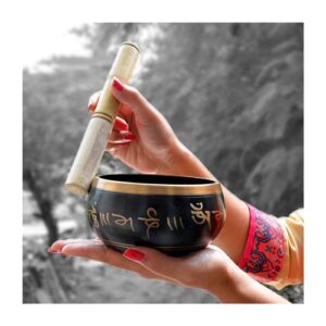Singing Bowl Tibetan Prayer Instrument with Wooden Stick Meditation Bowl Music Therapy 3.5 Inches Approx