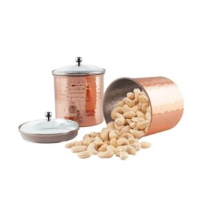Stainless Steel Canister - 1000 ml, 2 Pieces, Grey, Copper