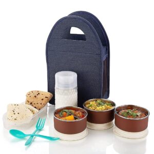 Stainless Steel Lunch Box - Tiffin Box with Bag for Office use, Student, Women, Men, Girls (Multi Color)
