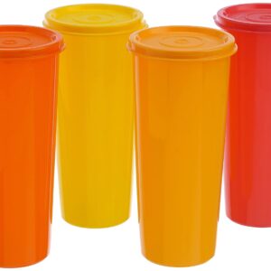 Tupperware Plastic Jumbo Tumblers Set (470ml, 212, Assorted) - Set of 4
