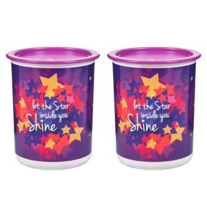 Tupperware Plastic Lentils Storer - 1.25 liters, 2 Pieces, White Purple