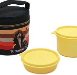Tupperware Plastic Lunch Box with 2 Containers, Multicolour