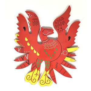 Vastu Feng Shui Wooden Phoenix Bird Business, Career Fame, Reputation, Recognition, Success  Red 6Inch