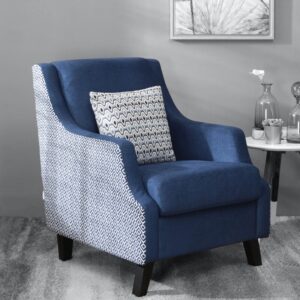 1 Seater Sofa In Geometric Blue Colour